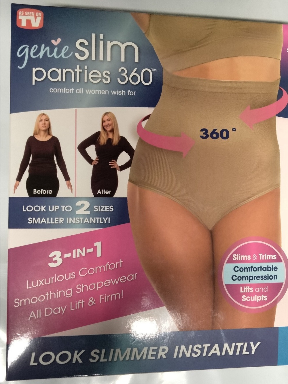 3 Pair of New Out of Box Slim Panties 360™ High-Waist Shapewear Briefs - Nude